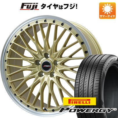 【新品国産車用5穴114.3】 夏タイヤ ホイール4本セット 245/40R20 ピレリ パワジー プレミックス MER PROMESH ゴールド/リムポリッシュ 8.5J 20インチ(送料無料)