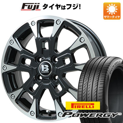 【新品 軽自動車】N-BOX タント スペーシア 夏タイヤ ホイール4本セット 165/55R15 ピレリ パワジー ビッグウエイ B-LUGNAS BRD(ブラックポリッシュ/ブラッククリア) 4.5J 15インチ(送料無料)｜フジコーポレーション 50,220円