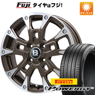 【新品 軽自動車】N-BOX タント スペーシア 夏タイヤ ホイール4本セット 165/55R15 ピレリ パワジー ビッグウエイ B-LUGNAS BRD(ブロンズポリッシュ) 4.5J 15インチ(送料無料)