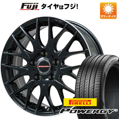 【新品国産車用5穴114.3】 夏タイヤ ホイール4本セット 215/65R16 ピレリ パワジー ビッグウエイ レイシーン プラバ9MJrII グロスブラック/リムポリッシュ 6.5J 16インチ(送料無料)