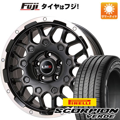 【新品】デリカD5 夏タイヤ ホイール4本セット 215/70R16 ピレリ スコーピオン ヴェルデ レアマイスター LMG MS-9W ブラック/ブラッククリアリム 6.5J 16インチ(送料無料)