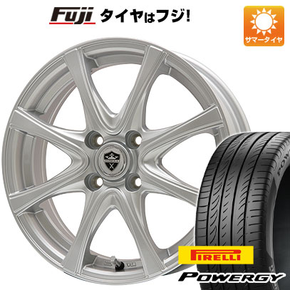 【新品国産車用4穴100】 夏タイヤ ホイール4本セット 195/55R16 ピレリ パワジー エルベ エステローザ FSV シルバー 6J 16インチ(送料無料)