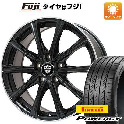 【新品国産車用5穴114.3】 夏タイヤ ホイール4本セット 215/60R17 ピレリ パワジー エルベ エステローザ MZV ブラックリムポリッシュ 7J 17インチ(送料無料)
