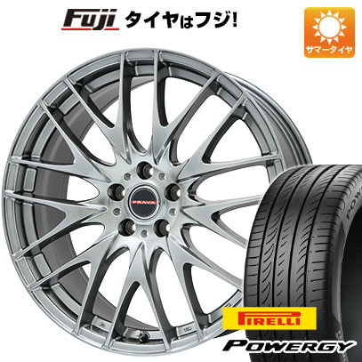 【新品国産車用5穴100】 夏タイヤ ホイール4本セット 225/40R18 ピレリ パワジー ビッグウエイ レイシーン プラバ9M(クロームハイパーシルバー) 7.5J 18インチ(送料無料)