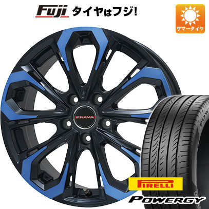 【新品国産車用5穴114.3】 夏タイヤ ホイール4本セット 245/40R19 ピレリ パワジー ビッグウエイ レイシーン プラバ5X(ブルークリア) 8J 19インチ(送料無料)
