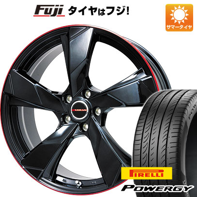【新品国産車用5穴114.3】 夏タイヤ ホイール4本セット 245/40R20 ピレリ パワジー プレミックス ヴェランV(グロスブラック/レッドリム) 8.5J 20インチ(送料無料)