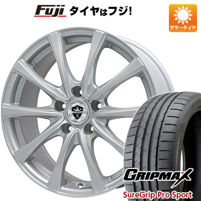【新品国産車用5穴114.3】 夏タイヤ ホイール4本セット 225/45R18 グリップマックス シュアグリップ PRO SPORT BSW(限定) エルベ エステローザ FSV シルバー 7.5J 18インチ(送料無料)|フジコーポレーション