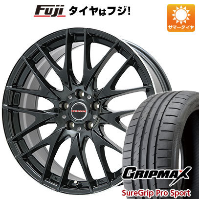 【新品国産車用5穴100】 夏タイヤ ホイール4本セット 215/40R18 グリップマックス シュアグリップ PRO SPORT BSW(限定) ビッグウエイ レイシーン プラバ9M(グロスブラック/リムポリッシュ) 7.5J 18インチ(送料無料)