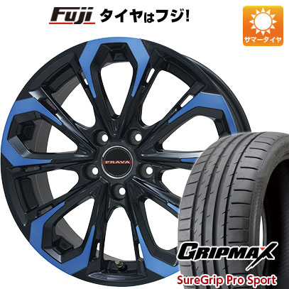【新品国産車用5穴114.3】 夏タイヤ ホイール4本セット 245/40R19 グリップマックス シュアグリップ PRO SPORT BSW（限定） ビッグウエイ レイシーン プラバ5X(ブルークリア) 8J 19インチ(送料無料)