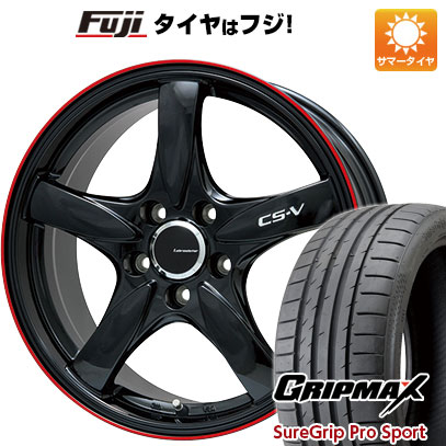 【新品国産車用5穴100】 夏タイヤ ホイール4本セット 215/40R18 グリップマックス シュアグリップ PRO SPORT BSW(限定) レアマイスター CS-V(グロスブラック/レッドリム) 8J 18インチ(送料無料)|フジコーポレーション
