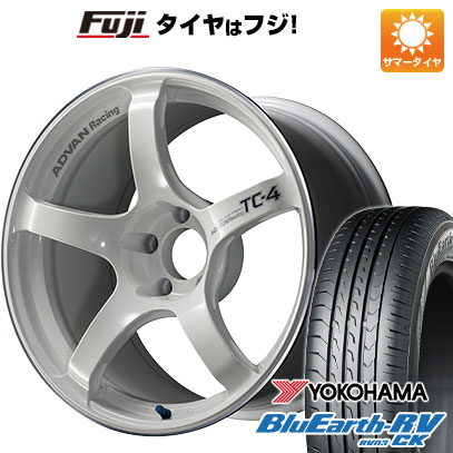 【パンク保証付き】【新品国産車用4穴100】 夏タイヤ ホイール4本セット 175/65R15 ヨコハマ ブルーアース RV-03CK ヨコハマ アドバンレーシング TC-4 6J 15インチ(送料無料)｜フジコーポレーション