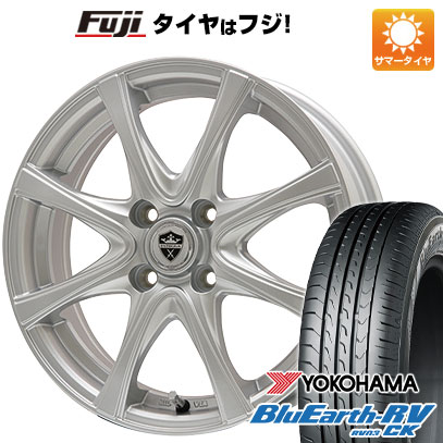 【パンク保証付き】【新品 軽自動車】エブリイワゴン 夏タイヤ ホイール4本セット 165/60R14 ヨコハマ ブルーアース RV-03CK エルベ エステローザ FSV シルバー 4.5J 14インチ(送料無料)|フジコーポレーション