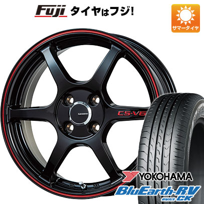 【パンク保証付き】【新品】クロスビー/イグニス 夏タイヤ ホイール4本セット 175/60R16 ヨコハマ ブルーアース RV-03CK レアマイスター CS-V6(グロスブラック/レッドライン) 5J 16インチ(送料無料)
