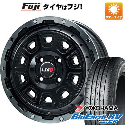 【パンク保証付き】【新品 軽自動車】ハスラー 夏タイヤ ホイール4本セット 165/65R14 ヨコハマ ブルーアース RV-03CK レアマイスター LMG DS-10 ブラック/ブラッククリアリム 4.5J 14インチ(送料無料)