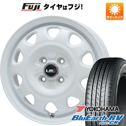 【パンク保証付き】【新品 軽自動車】N-BOX タント スペーシア 夏タイヤ ホイール4本セット 165/55R15 ヨコハマ ブルーアース RV-03CK レアマイスター LMG OFF-STYLE(ホワイト) 4.5J 15インチ(送料無料)|フジコーポレーション