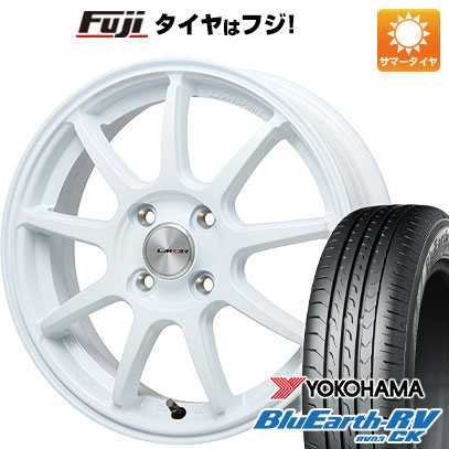 【パンク保証付き】【新品 軽自動車】ハスラー 夏タイヤ ホイール4本セット 165/65R14 ヨコハマ ブルーアース RV-03CK レアマイスター LMスポーツ LM-QR ホワイト 4.5J 14インチ(送料無料)