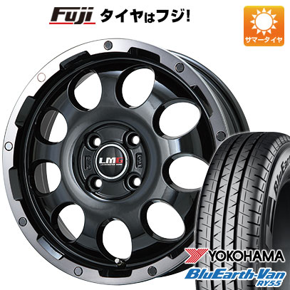 【新品 軽自動車】軽トラ 軽バン 夏タイヤ ホイール4本セット 145/80R12 80/78N ヨコハマ ブルーアース Van RY55 レアマイスター LMG CS-9 ブラック/ブラッククリアリム 4J 12インチ(送料無料)