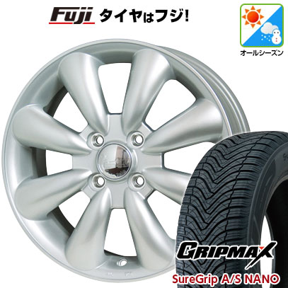 【新品 軽自動車】N-BOX タント スペーシア オールシーズンタイヤ ホイール4本セット 165/55R15 グリップマックス シュアグリップ オールシーズン ナノ(限定) ホットスタッフ ララパーム KC-8 5J 15インチ(送料無料)