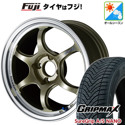 【新品 軽自動車】N-BOX タント スペーシア オールシーズンタイヤ ホイール4本セット 165/55R15 グリップマックス シュアグリップ オールシーズン ナノ(限定) ヨコハマ アドバンレーシング RG-D2 5J 15インチ(送料無料)