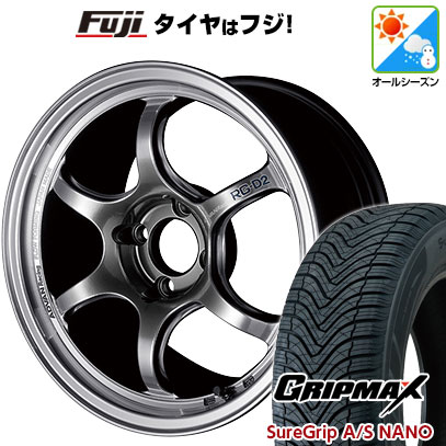【新品 軽自動車】N-BOX タント スペーシア オールシーズンタイヤ ホイール4本セット 165/55R15 グリップマックス シュアグリップ オールシーズン ナノ(限定) ヨコハマ アドバンレーシング RG-D2 5J 15インチ(送料無料)