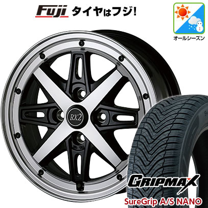 【新品 軽自動車】タフト ソリオ オールシーズンタイヤ ホイール4本セット 165/65R15 グリップマックス シュアグリップ オールシーズン ナノ(限定) アルジェノン フェニーチェ RX-2 5J 15インチ(送料無料)