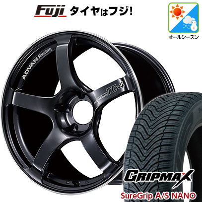 【新品 軽自動車】タフト ソリオ オールシーズンタイヤ ホイール4本セット 165/65R15 グリップマックス シュアグリップ オールシーズン ナノ(限定) ヨコハマ アドバンレーシング TC-4 5J 15インチ(送料無料)