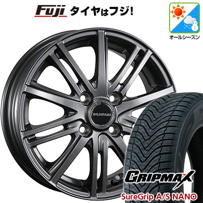 【新品 軽自動車】タフト ソリオ オールシーズンタイヤ ホイール4本セット 165/65R15 グリップマックス シュアグリップ オールシーズン ナノ(限定) ブリヂストン バルミナ BR10 4.5J 15インチ(送料無料)