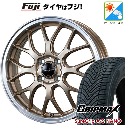 【新品 軽自動車】N-BOX タント スペーシア オールシーズンタイヤ ホイール4本セット 165/55R15 グリップマックス シュアグリップ オールシーズン ナノ(限定) ブレスト ユーロスポーツ タイプ805 アンティークブロンズ 5J 15インチ(送料無料)