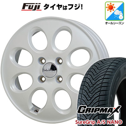 【新品 軽自動車】N-BOX タント スペーシア オールシーズンタイヤ ホイール4本セット 165/55R15 グリップマックス シュアグリップ オールシーズン ナノ(限定) ホットスタッフ ララパーム オーバル 4.5J 15インチ(送料無料)
