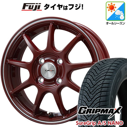 【新品 軽自動車】タフト ソリオ オールシーズンタイヤ ホイール4本セット 165/65R15 グリップマックス シュアグリップ オールシーズン ナノ(限定) レアマイスター LMスポーツ LM-QR レッド/ラインポリッシュ 5J 15インチ(送料無料)