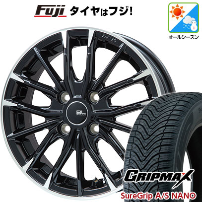 【新品 軽自動車】タフト ソリオ オールシーズンタイヤ ホイール4本セット 165/65R15 グリップマックス シュアグリップ オールシーズン ナノ(限定) ブランドルライン DF-10M グロスブラック/カットスポーク 4.5J 15インチ(送料無料) 43,550円
