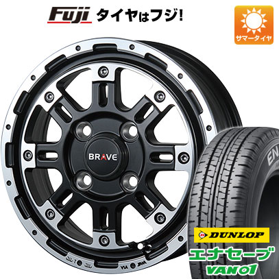 【新品 軽自動車】軽トラ 軽バン 夏タイヤ ホイール4本セット 145/80R12 80/78N ダンロップ エナセーブ VAN01 ブレスト バーンズテック ブレイブストリーム 4J 12インチ(送料無料)｜フジコーポレーション