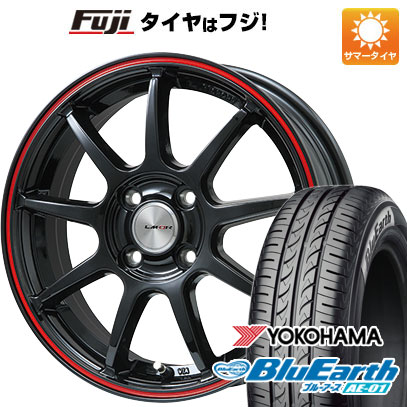 【新品】クロスビー/イグニス 夏タイヤ ホイール4本セット 175/60R16 ヨコハマ ブルーアース AE-01 レアマイスター LMスポーツ LM-QR グロスブラック/レッドライン 6J 16インチ(送料無料)｜フジコーポレーション