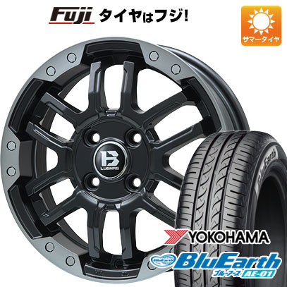 【新品 軽自動車】タフト ソリオ 夏タイヤ ホイール4本セット 165/65R15 ヨコハマ ブルーアース AE-01 ビッグウエイ B-LUGNAS FRD(マットブラック/ブラッククリアリム) 4.5J 15インチ(送料無料)
