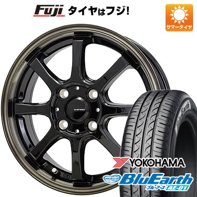 【新品 軽自動車】 夏タイヤ ホイール4本セット 165/55R14 ヨコハマ ブルーアース AE-01 ホットスタッフ ジースピード P-08 4.5J 14インチ(送料無料)
