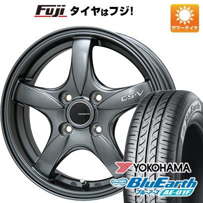 【新品国産車用4穴100】 夏タイヤ ホイール4本セット 195/65R15 ヨコハマ ブルーアース AE-01F レアマイスター CS-V(ガンメタ) 6J 15インチ(送料無料)