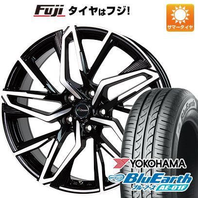 【新品】フリード 5穴/114 夏タイヤ ホイール4本セット 195/55R16 ヨコハマ ブルーアース AE-01F ホットスタッフ クロノス CH-112 6.5J 16インチ(送料無料)