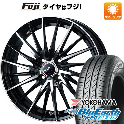 【新品国産車用4穴100】 夏タイヤ ホイール4本セット 195/55R16 ヨコハマ ブルーアース AE-01F WEDS ウェッズ レオニス FR 6J 16インチ(送料無料)