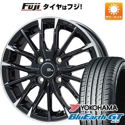 【新品】フリード 5穴/114 夏タイヤ ホイール4本セット 185/65R15 ヨコハマ ブルーアース GT AE51 ブランドルライン DF-10M グロスブラック/カットスポーク 6J 15インチ(送料無料)|フジコーポレーション