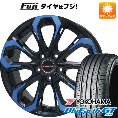 【新品国産車用5穴114.3】 夏タイヤ ホイール4本セット 235/50R18 ヨコハマ ブルーアース GT AE51 ビッグウエイ レイシーン プラバ5X(ブルークリア) 7J 18インチ(送料無料)