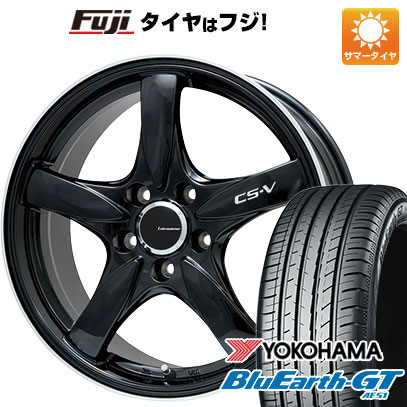 【新品国産車用5穴100】 夏タイヤ ホイール4本セット 215/45R17 ヨコハマ ブルーアース GT AE51 レアマイスター CS-V(グロスブラック/リムポリッシュ) 7.5J 17インチ(送料無料)