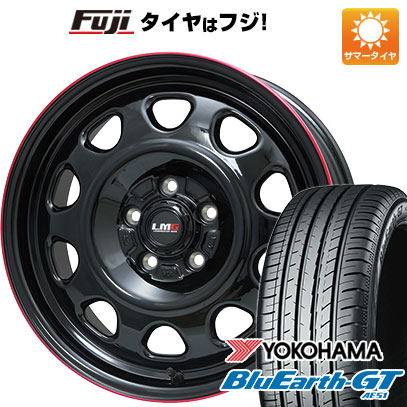 【新品】ヤリスクロス 夏タイヤ ホイール4本セット 205/65R16 ヨコハマ ブルーアース GT AE51 レアマイスター LMG OFF-STYLE(グロスブラック/レッドリム) 7J 16インチ(送料無料)