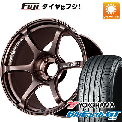 【新品国産車用5穴114.3】 夏タイヤ ホイール4本セット 225/40R18 ヨコハマ ブルーアース GT AE51 ヨコハマ アドバンレーシング RG-4 8.5J 18インチ(送料無料)