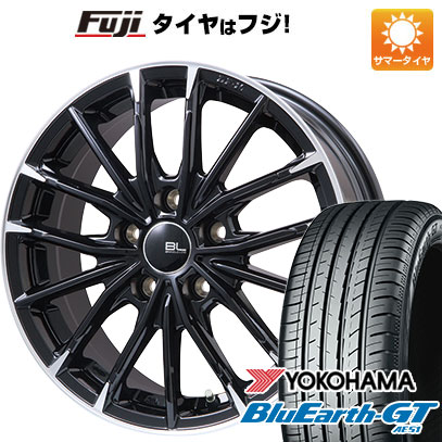 【新品国産車用5穴114.3】 夏タイヤ ホイール4本セット 235/50R18 ヨコハマ ブルーアース GT AE51 ブランドルライン DF-10M グロスブラック/カットスポーク 7.5J 18インチ(送料無料)