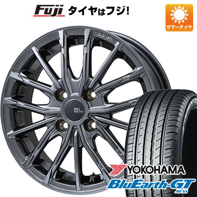 【新品国産車用4穴100】 夏タイヤ ホイール4本セット 185/60R15 ヨコハマ ブルーアース GT AE51 ブランドルライン DF-10M ハイパーグレー 5.5J 15インチ(送料無料)|フジコーポレーション