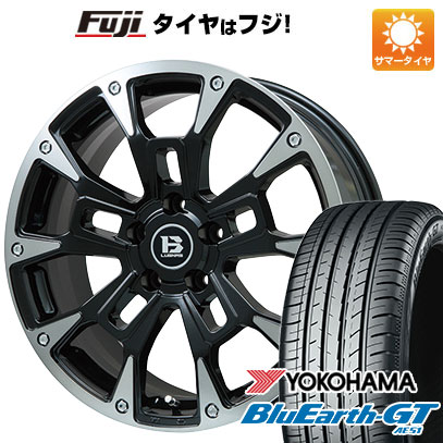 【新品国産車用5穴114.3】 夏タイヤ ホイール4本セット 205/55R17 ヨコハマ ブルーアース GT AE51 ビッグウエイ B-LUGNAS BRD(ブラックポリッシュ/ブラッククリア) 17インチ(送料無料)