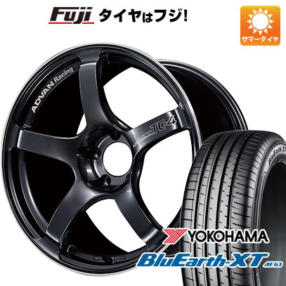【新品国産車用5穴114.3】 夏タイヤ ホイール4本セット 225/50R18 ヨコハマ ブルーアース XT AE61 ヨコハマ アドバンレーシング TC-4 8J 18インチ(送料無料)