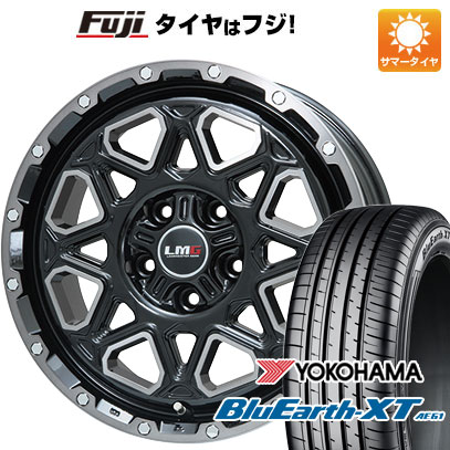 【新品国産車用5穴114.3】 夏タイヤ ホイール4本セット 225/65R17 ヨコハマ ブルーアース XT AE61 レアマイスター LMG モンタグナ(ブラックポリッシュ/ブラッククリア) 7.5J 17インチ(送料無料)