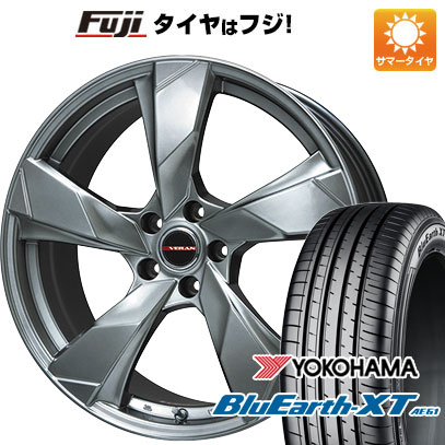 【新品国産車用5穴114.3】 夏タイヤ ホイール4本セット 215/55R17 ヨコハマ ブルーアース XT AE61 プレミックス ヴェランV(クロームハイパーシルバー) 7J 17インチ(送料無料)|フジコーポレーション