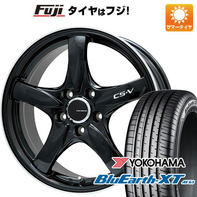 【新品国産車用5穴114.3】 夏タイヤ ホイール4本セット 205/65R16 ヨコハマ ブルーアース XT AE61 レアマイスター CS-V(グロスブラック/リムポリッシュ) 7J 16インチ(送料無料)